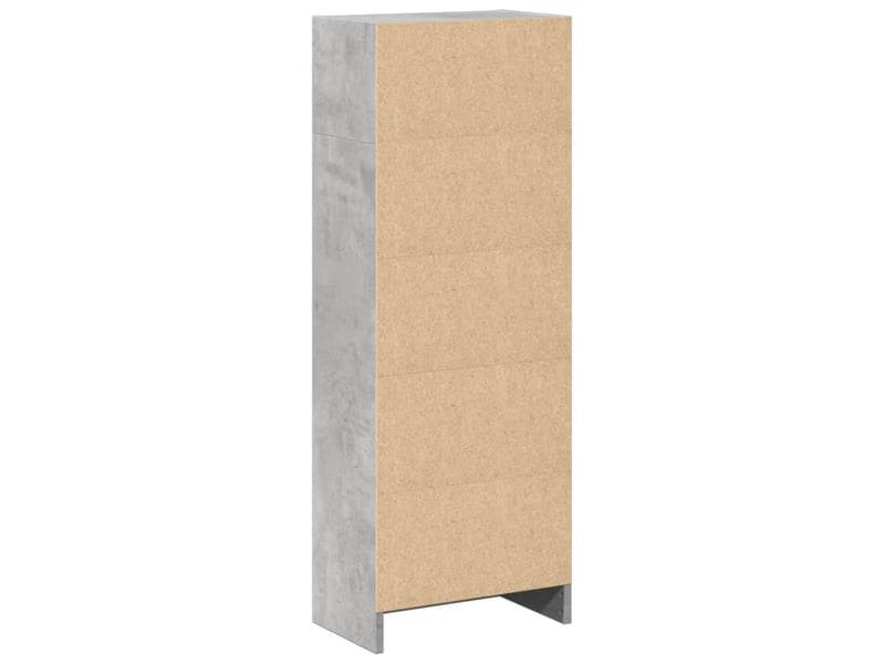  Bibliothèque, meuble de rangement salon gris béton 40x24x109 cm bois d'ingénierie  - Conforama E