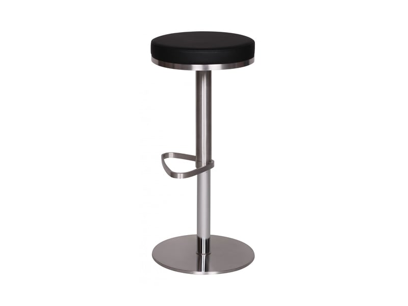  Tabouret de bar rond réglable en hauteur 38x38x5782 cm en pu noir  - Conforama D