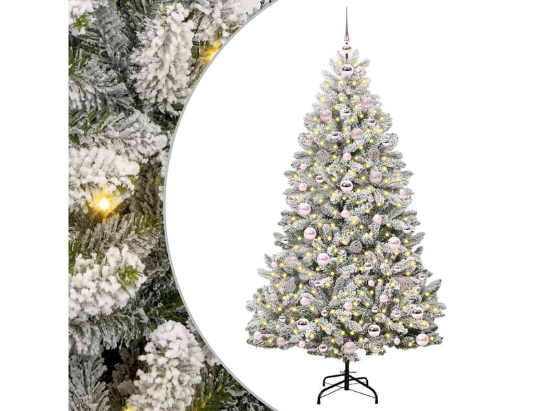 Sapin de noël - arbre de noël artificiel 180 cm 300 led blanc chaud - Conforama A