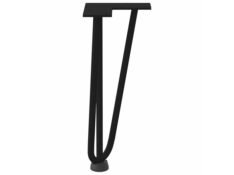  Lot de 4 pieds en épingle à cheveux pour table basse 30 cm design moderne avec niveleurs en acier massif noir 02_0056735  - Conforama E