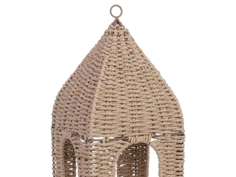  Lanterne en papier marron avec bougie led 19x19x60,562,5h cm  - Conforama D