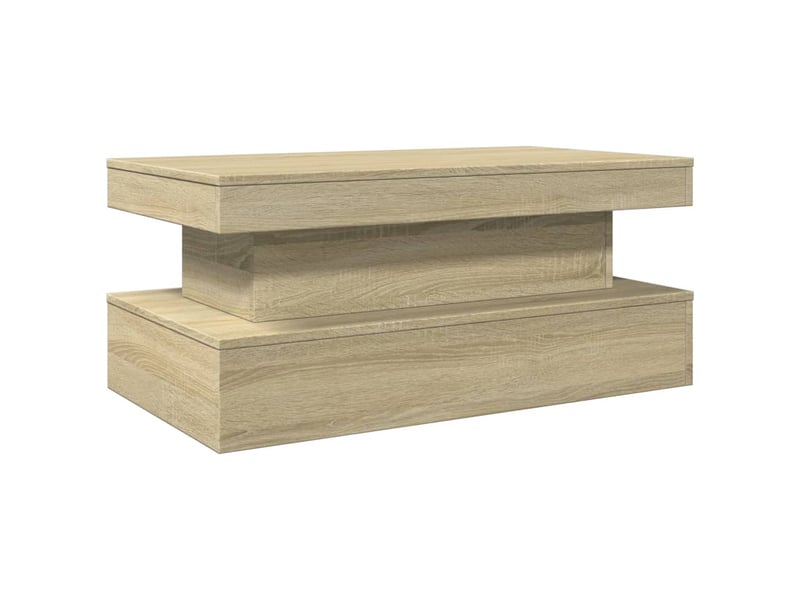  Table basse | table d'appoint salon avec lumières led chêne sonoma 90x50x40 cm shl9050  - Conforama C
