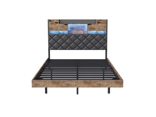 Lit avec rangement 160x200 cm coloris marron