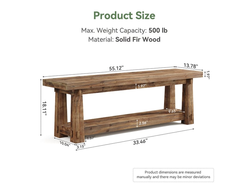 Tribesigns banc d'entrée en bois massif avec rangement à chaussures, banc d'entrée rustique en bois brûlé avec étagère ouverte pour couloir, vestiaire, chambre à coucher, assemblage facile - Conforama C