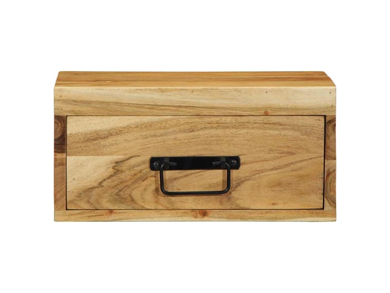  Lot de 2 tables de chevet - cabinet de chevet - table de nuit murales bois massif d'acacia  - Conforama E