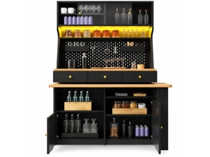 Buffet 3 porte(s) 3 tiroir(s) STILVORA - 137 cm coloris noir