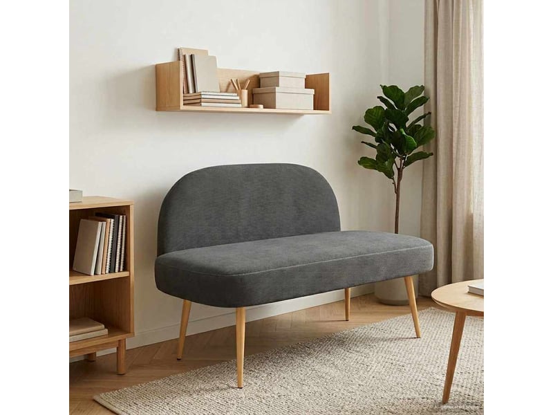 Banc rembourré, banc de lit avec dossier gris foncé 110x60x76 cm shl45598 - Conforama B