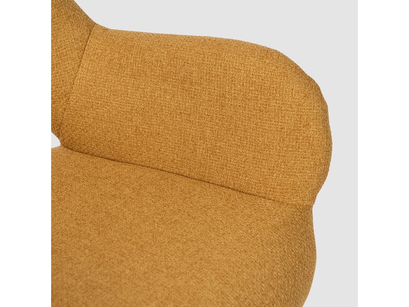 Lot de 6 chaise de salle à manger avec accoudoirs, pieds métal, jaune - Conforama R