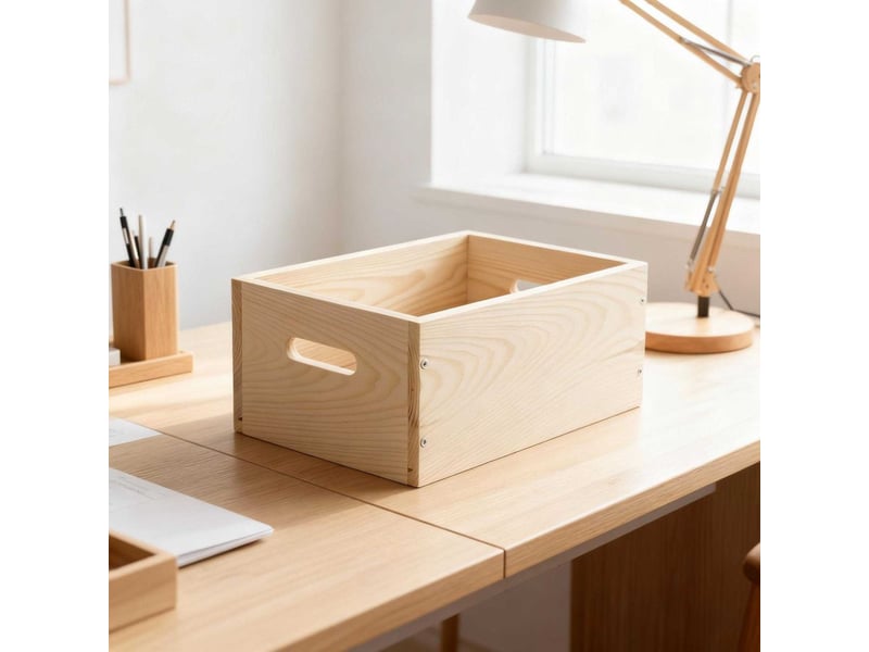  Caisse en bois brut de rangement 30 x 20 x 6 cm  - Conforama D
