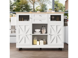 Desserte 4 portes 1 tiroir coloris blanc mdf
