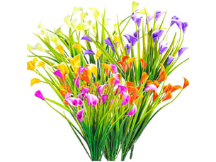 Lys artificiels, fleurs artificielles décoratives, bouquet de plantes artificielles, adaptés à la décoration intérieure et extérieure, idéal pour la maison, le jardin, le bureau, la cuisine, la tabl