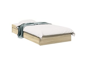 Lit avec rangement 80x200 cm coloris marron