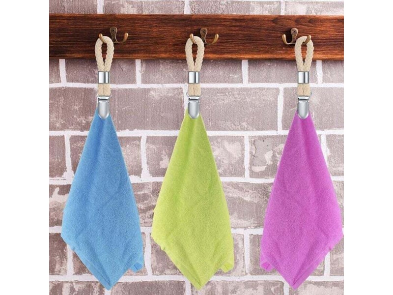 11.5x2.3cm 4 pieces pince serviette accroche torchon crochet porte serviette salle bain clips placards - Conforama E