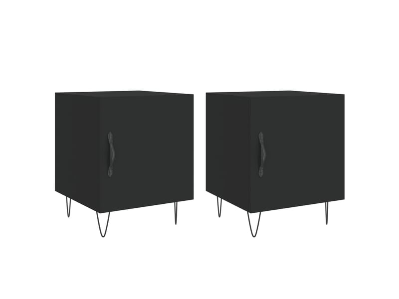  Lot de 2 tables de chevet - cabinet de chevet - table de nuit noir 40x40x50 cm bois d’ingénierie  - Conforama A