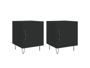 Lot de 2 tables de chevet - cabinet de chevet - table de nuit noir 40x40x50 cm bois d’ingénierie