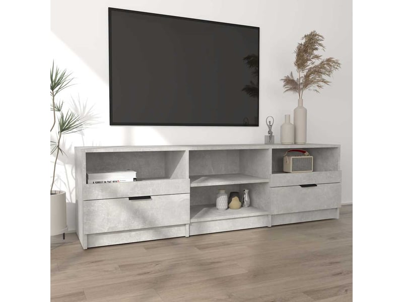  Meuble tv - banc tv - meuble de rangement gris béton 150x33,5x45 cm bois d'ingénierie  - Conforama C