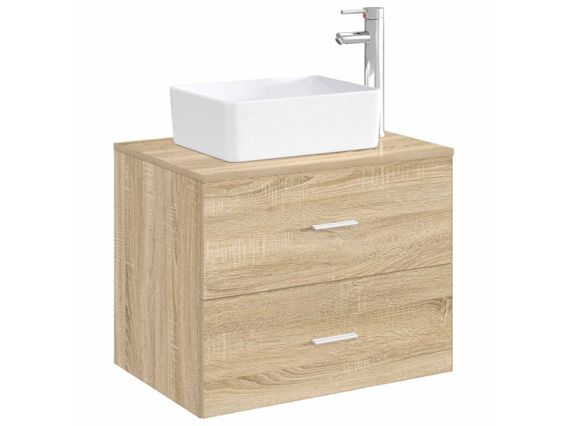 Lavabo de salle de bain avec robinet et évacuation chrome shl8317 - Conforama C