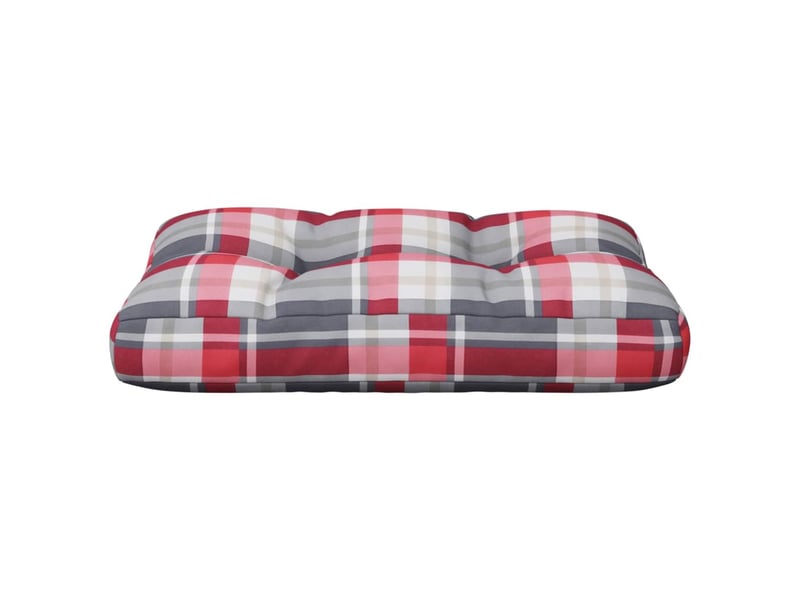  Coussin de palette, coussin de chaise, coussin de canapé motif à carreaux rouge 50x40x12 cm tissu cf55375  - Conforama E