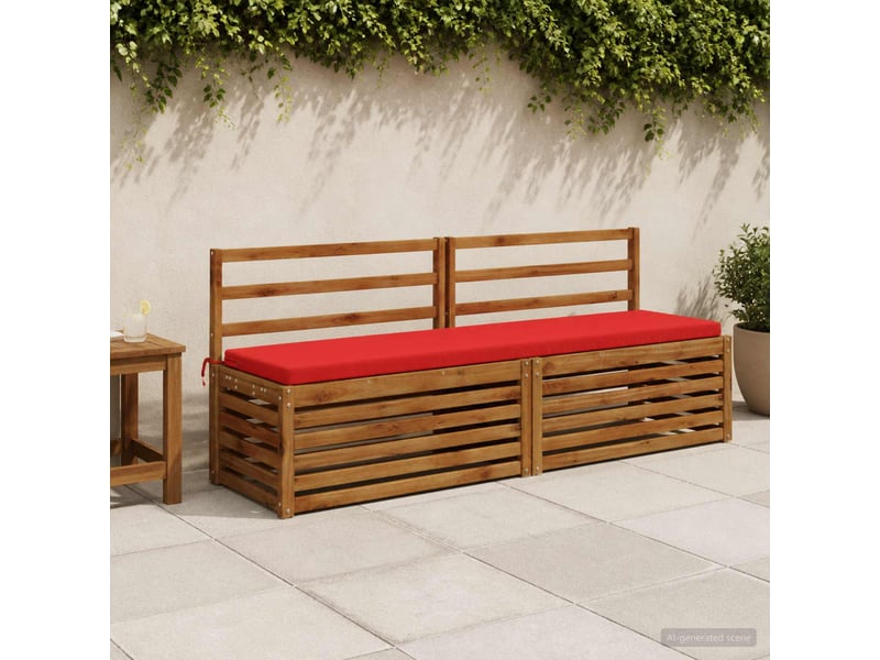 Lot de 2 coussins de banc, coussins d'assise soest 100 % polyester rouge cf57373 - Conforama B