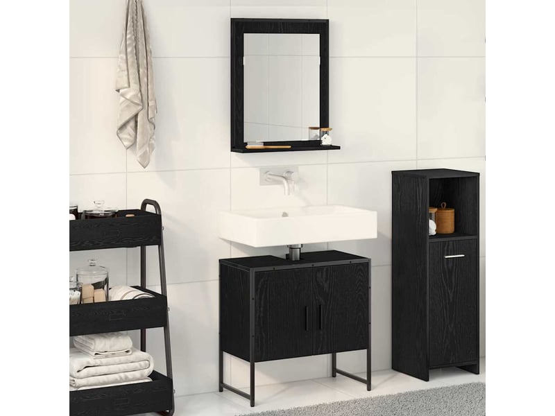  Ensemble de mobilier de salle de bain 2 pièces noir cf64238  - Conforama B