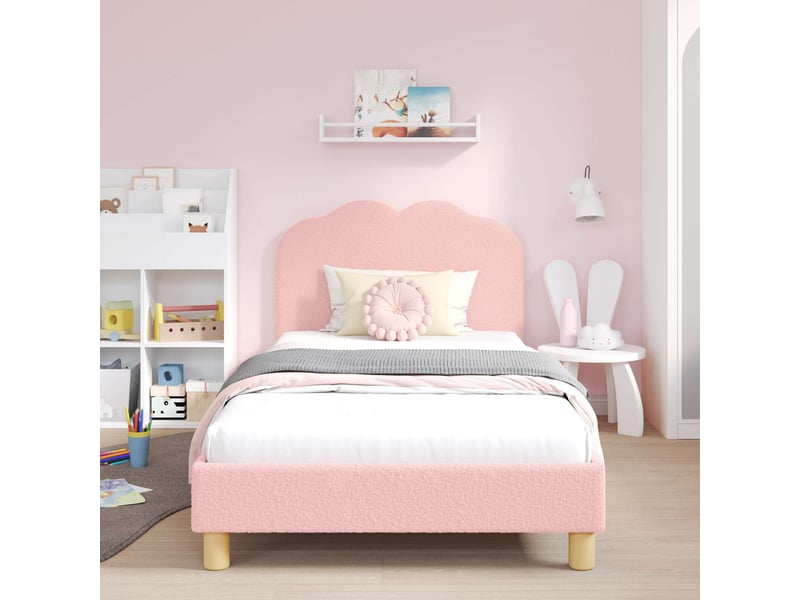Cadre de lit pour enfants - lit jeune avec tête de lit rose 80 x 200 cm - Conforama B