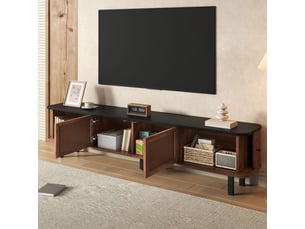 Meuble tv 190 x 35 x 45 cm meuble bas deux portes coulissantes deux portes grillagées panneau tv design moderne