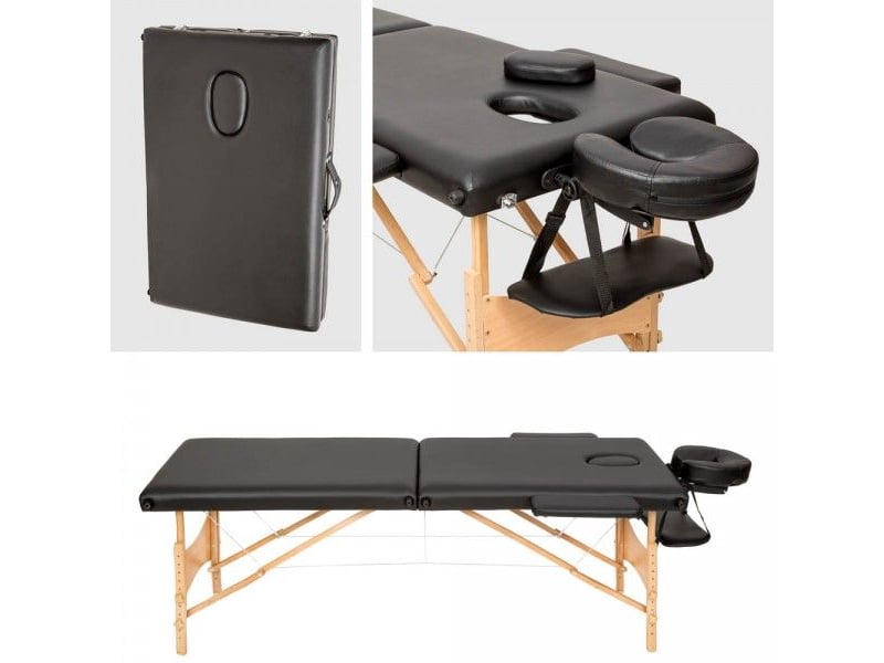  Table de massage 2 zones avec sac de transport noir 08_0000464  - Conforama B