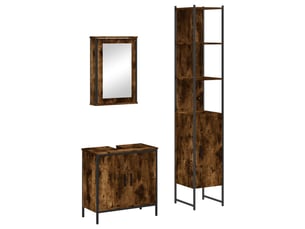Ensemble de meubles de salle de bain 3 pcs chêne fumé cf63695