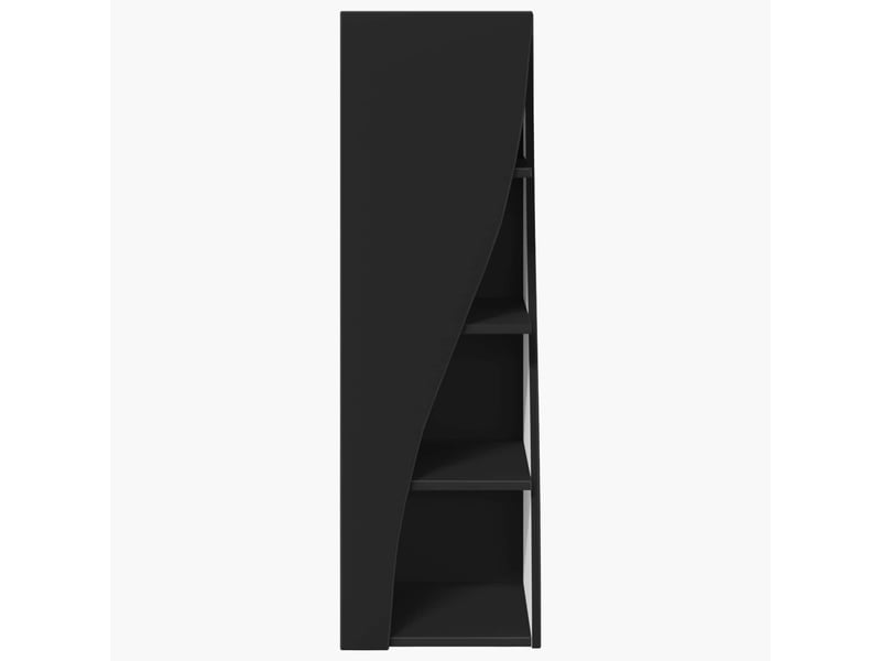  Meuble d'angle, meuble de rangement salon 32x32x102cm bois d'ingénierie noir  - Conforama E