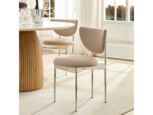 Lot de 2 chaises de salle à manger scandinaves - lot de 2 - design scandinave - kaki clair - revêtement en tissu