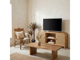 Table basse en bois marron 150x70x40 cm (hauteur)