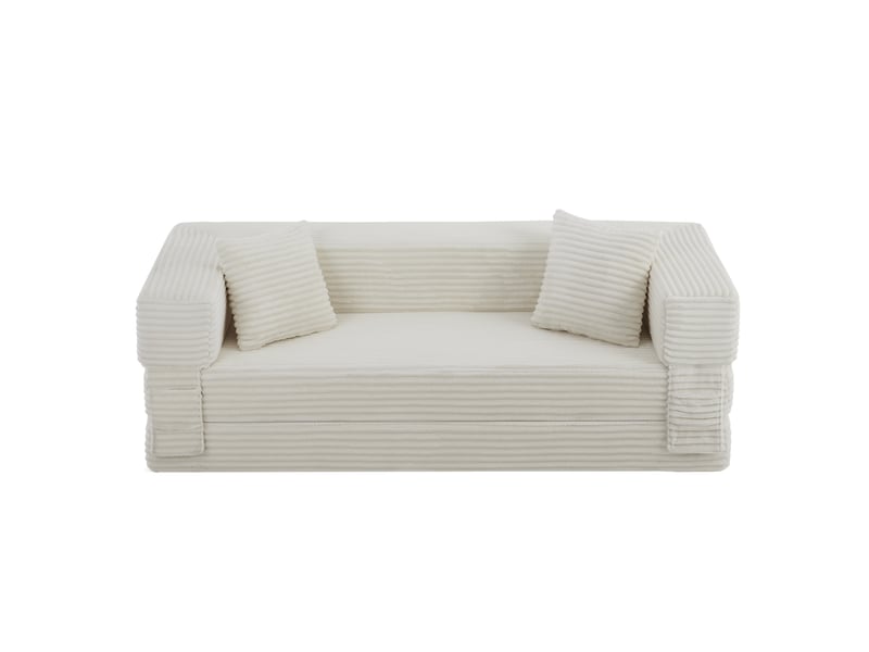  Canapé 3 places 200 x 76 x 60 cm – blanc – convertible en lit pour appartement  - Conforama D