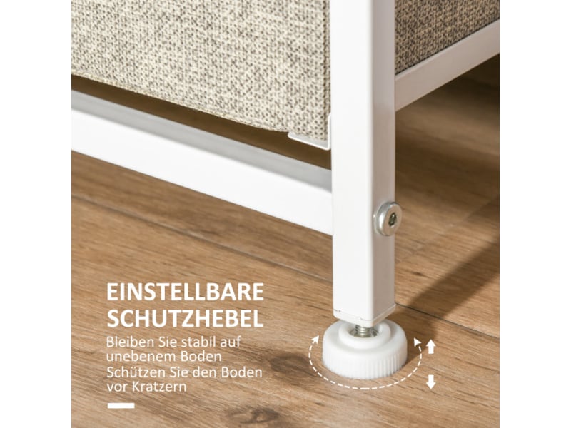  Commode grise 7 tiroirs pliables en tissu 63,5x30x71 cm, meuble de rangement gain de place  - Conforama E
