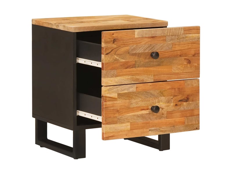  Table de chevet - cabinet de chevet - table de nuit 2 pièces marron 40 x 33 x 46 cm  - Conforama B