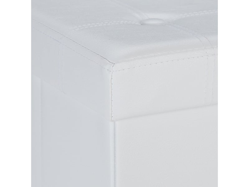  Pouf de rangement pliable pratique salon 38 x 37 x 37 cm assise confortable en similicuir noir 13_0010125  - Conforama D