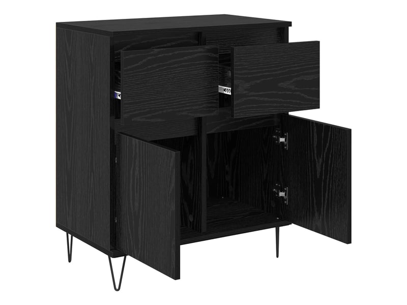  Buffet - bahut - meuble de rangement chêne noir 60 x 35 x 70 cm bois d'ingénierie et fer  - Conforama E