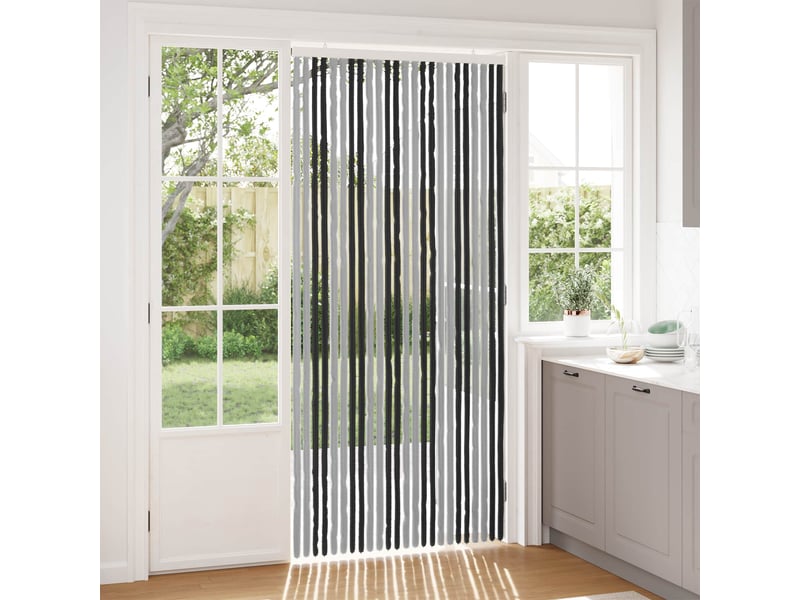  Rideau anti-insectes, moustiquaire en chenille gris et noir 100 x 220 cm cf43459  - Conforama B