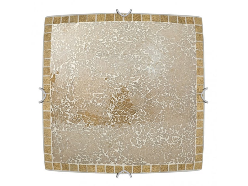  Fabrilamp tenor plafonnier carré mosaïque 3 x e27, verre ambré, 40 x 40 cm 177594143 - Conforama A