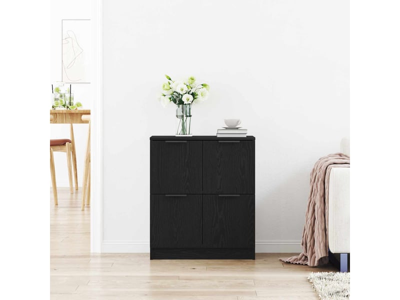  Buffet - bahut - meuble de rangement chêne noir 60 x 30 x 70 cm bois d'ingénierie  - Conforama D