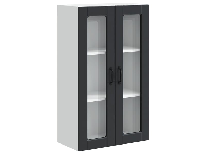  Meuble mural de cuisine, cabinet en verre mural noir 60x31x100cm shl973  - Conforama A