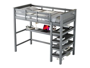 Lit mezzanine 90x200 cm MAISENTIEL coloris gris