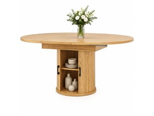 Table à manger extensible 118(158)x118x76.8 cm en mdf coloris naturel