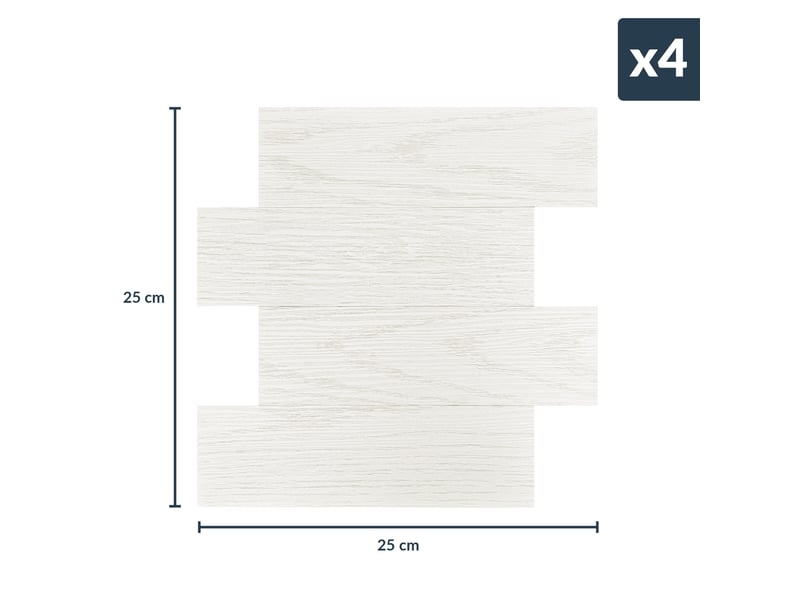  Crédence adhésive murale 3d  - effet bois 4 pièces 25x25 cm  - Conforama C