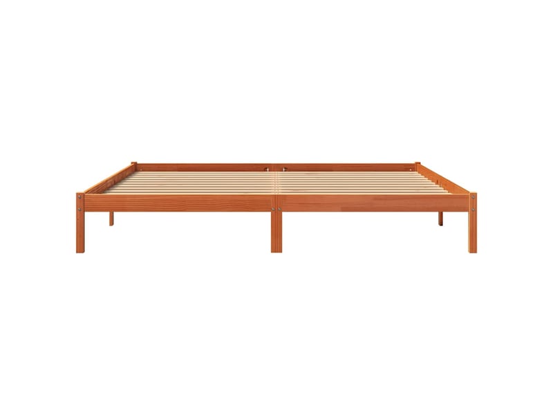  Lit double- lit adulte -  cadre de lit sans matelas  marron 200x200cm bois pin massif  - Conforama C