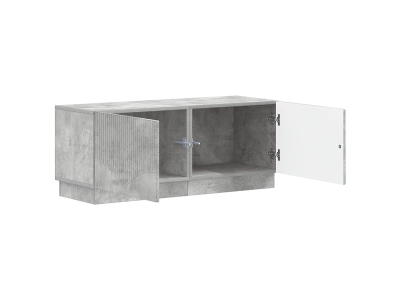  Meuble tv - banc tv - meuble de rangement gris béton bois d'ingénierie  - Conforama C