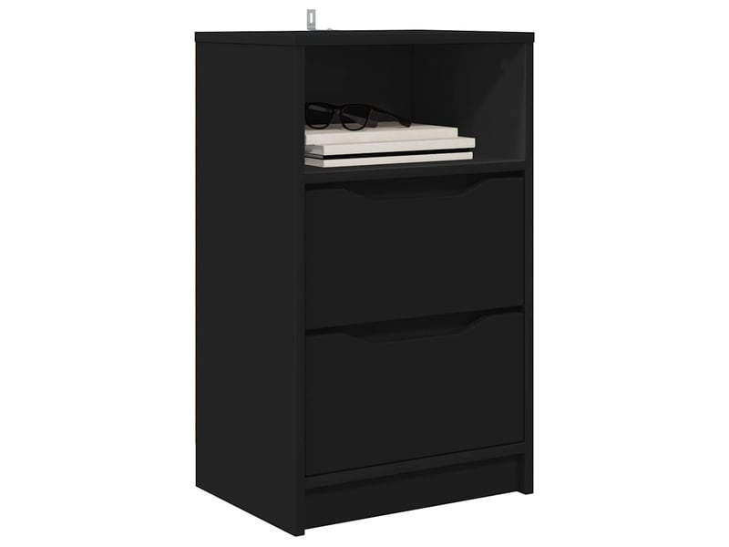  Tables de chevet 2 pièces noir 40 x 30 x 467 cm bois d'ingénierie  - Conforama C