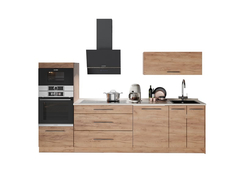  Vicco cuisine, chêne doréchêne doré, 280cm sans plan de travail  - Conforama D