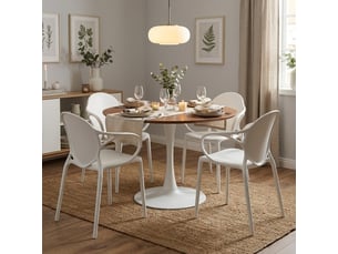 Lot de 4 chaises empilables en polypropylène rita pour intérieur et extérieur - blanc