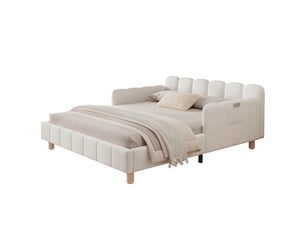 Lit simple 140x190 cm    coloris beige