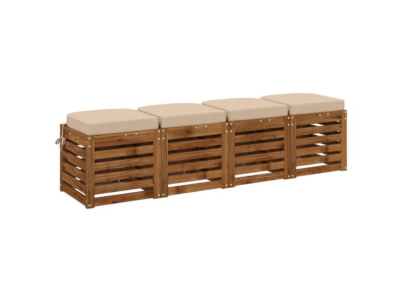  Lot de 4 coussins de siège, coussins d'assise soest 100 % polyester crème cf60787  - Conforama C